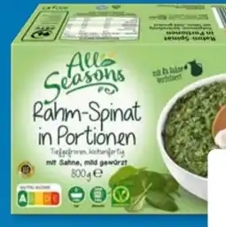 Aldi Süd All Seasons Rahmspinat Angebot