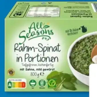 Aldi Süd All Seasons Rahmspinat Angebot