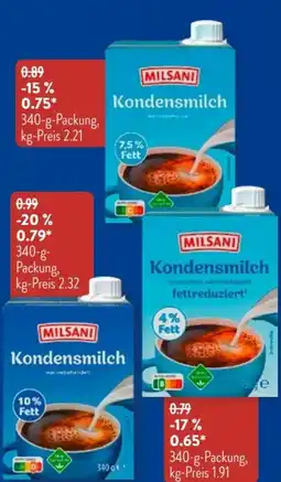 Aldi Süd Milsani Kondensmilch Angebot