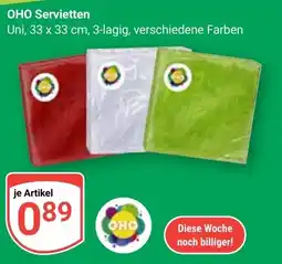 Globus OHO Servietten Angebot
