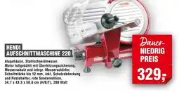 Handelshof Hendi aufschnittmaschine 220 Angebot
