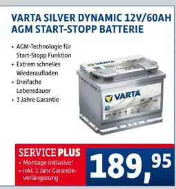 AUTO plus Varta silver dynamic 12v/60ah agm start-stopp batterie Angebot