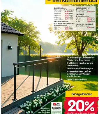 Rusta Glasgeländer oder universalpfosten oder abdeckrosetten oder handlauf Angebot