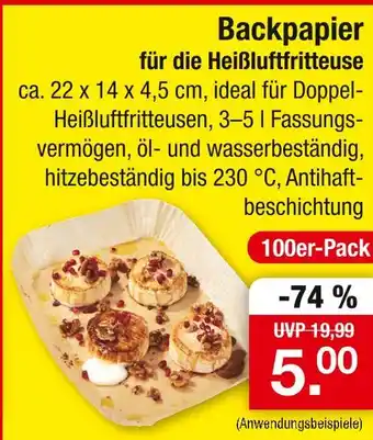 Zimmermann Backpapier für die heißluftfritteuse Angebot
