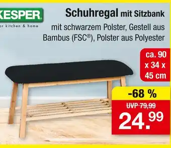 Zimmermann Kesper schuhregal mit sitzbank Angebot