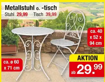 Zimmermann Metallstuhl oder -tisch Angebot