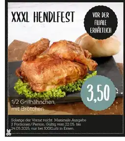 XXXLutz 1/2 grillhähnchen, mit brötchen Angebot