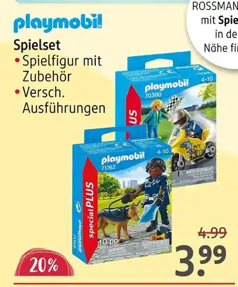 Rossmann Playmobil spielset Angebot