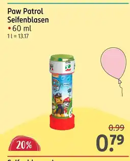 Rossmann Paw patrol seifenblasen Angebot