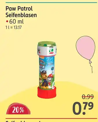Rossmann Paw patrol seifenblasen Angebot
