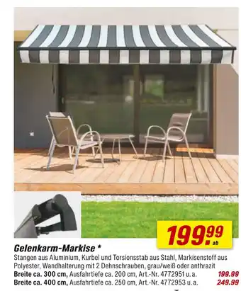 toom Baumarkt Gelenkarm-markise Angebot