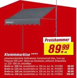 toom Baumarkt Klemmmarkise Angebot