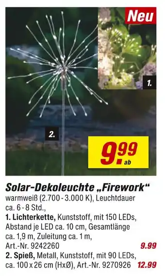 toom Baumarkt Solar-dekoleuchte „firework“ Angebot