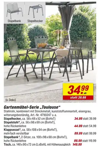 toom Baumarkt Gartenmöbel-serie „toulouse“ Angebot