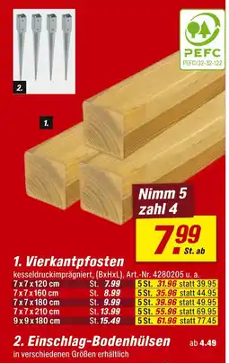 toom Baumarkt Vierkantpfosten oder einschlag-bodenhülsen Angebot