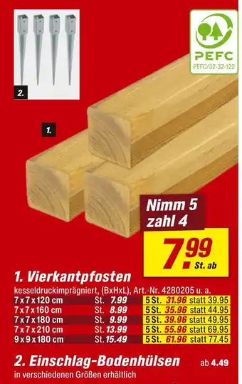 toom Baumarkt Vierkantpfosten oder einschlag-bodenhülsen Angebot