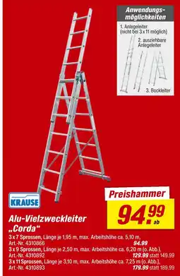 toom Baumarkt Krause alu-vielzweckleiter „corda“ Angebot