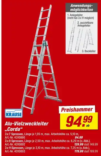 toom Baumarkt Krause alu-vielzweckleiter „corda“ Angebot
