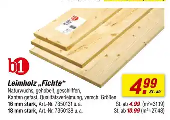 toom Baumarkt B1 leimholz „fichte“ Angebot