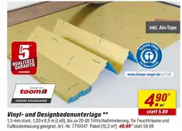 toom Baumarkt Toom vinyl- und designbodenunterlage Angebot