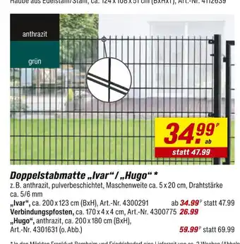 toom Baumarkt Doppelstabmatte „ivar“ / „hugo“ Angebot