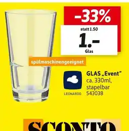 SCONTO Leonardo glas „event“ Angebot