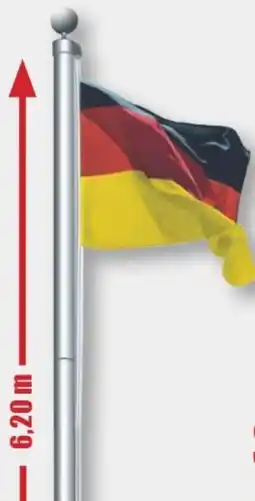 B1 Discount Baumarkt Alu-Fahnenmast mit Deutschland-Fahne Angebot