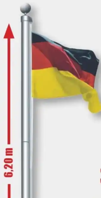 B1 Discount Baumarkt Alu-Fahnenmast mit Deutschland-Fahne Angebot