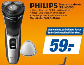 expert Techno Land PHILIPS Herrenrasierer S3143/00 Angebot