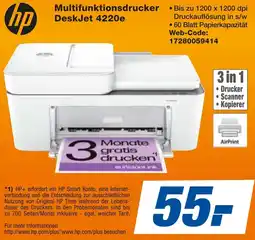 expert Techno Land hp Multifunktionsdrucker DeskJet 4220e Angebot