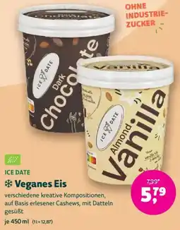 Biomarkt ICE DATE Veganes Eis Angebot