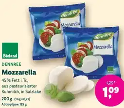 Biomarkt DENNREE Mozzarella Angebot