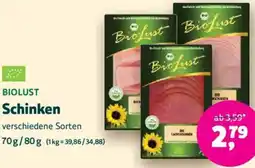 Biomarkt BIOLUST Schinken Angebot