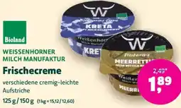 Biomarkt WEISSENHORNER MILCH MANUFAKTUR Frischecreme Angebot