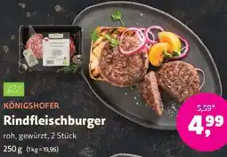 Biomarkt KÖNIGSHOFER Rindfleischburger Angebot