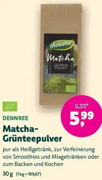 Biomarkt DENNREE Matcha Grünteepulver Angebot