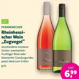 Biomarkt PFANNEBECKER Rheinhessischer Wein „Zugvogel“ Angebot