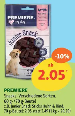 Fressnapf PREMIERE Snacks. Angebot