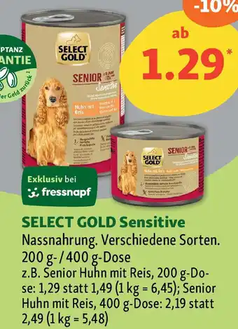 Fressnapf SELECT GOLD Sensitive Nassnahrung. Angebot