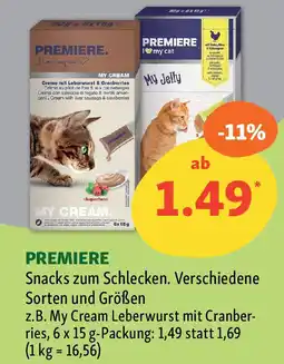 Fressnapf PREMIERE Snacks zum Schlecken. Angebot