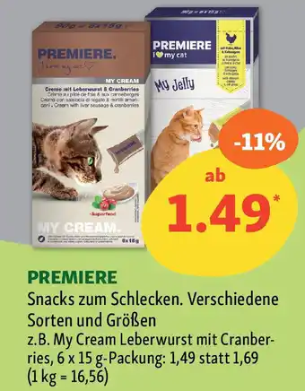 Fressnapf PREMIERE Snacks zum Schlecken. Angebot