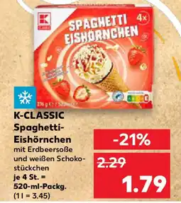 Kaufland K-CLASSIC Spaghetti- Eishörnchen Angebot