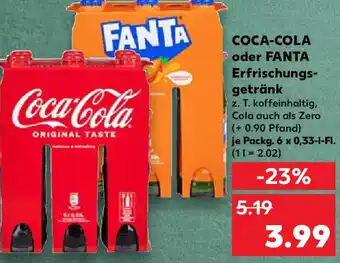 Kaufland COCA-COLA oder FANTA Erfrischungs- getränk Angebot