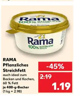 Kaufland RAMA Pflanzliches Streichfett Angebot
