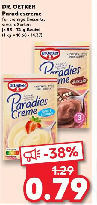 Kaufland DR. OETKER Paradiescreme Angebot
