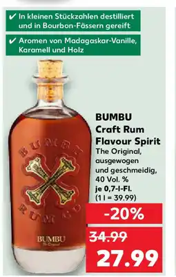 Kaufland BUMBU Craft Rum Flavour Spirit Angebot