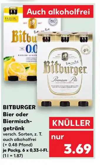 Kaufland BITBURGER Bier oder Biermisch- getränk Angebot