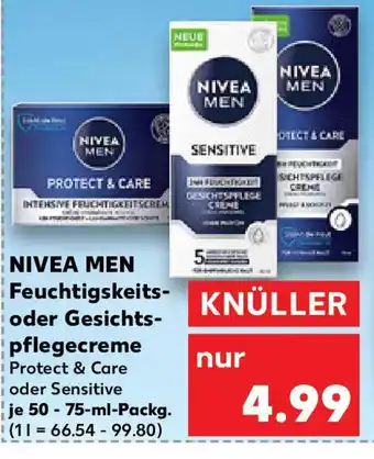 Kaufland NIVEA MEN Feuchtigkeits oder Gesichts- pflegecreme Angebot