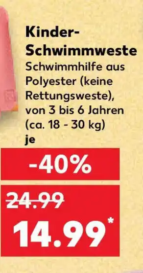 Kaufland Kinder- Schwimmweste Angebot