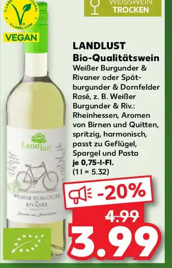 Kaufland LANDLUST Bio-Qualitätswein Angebot